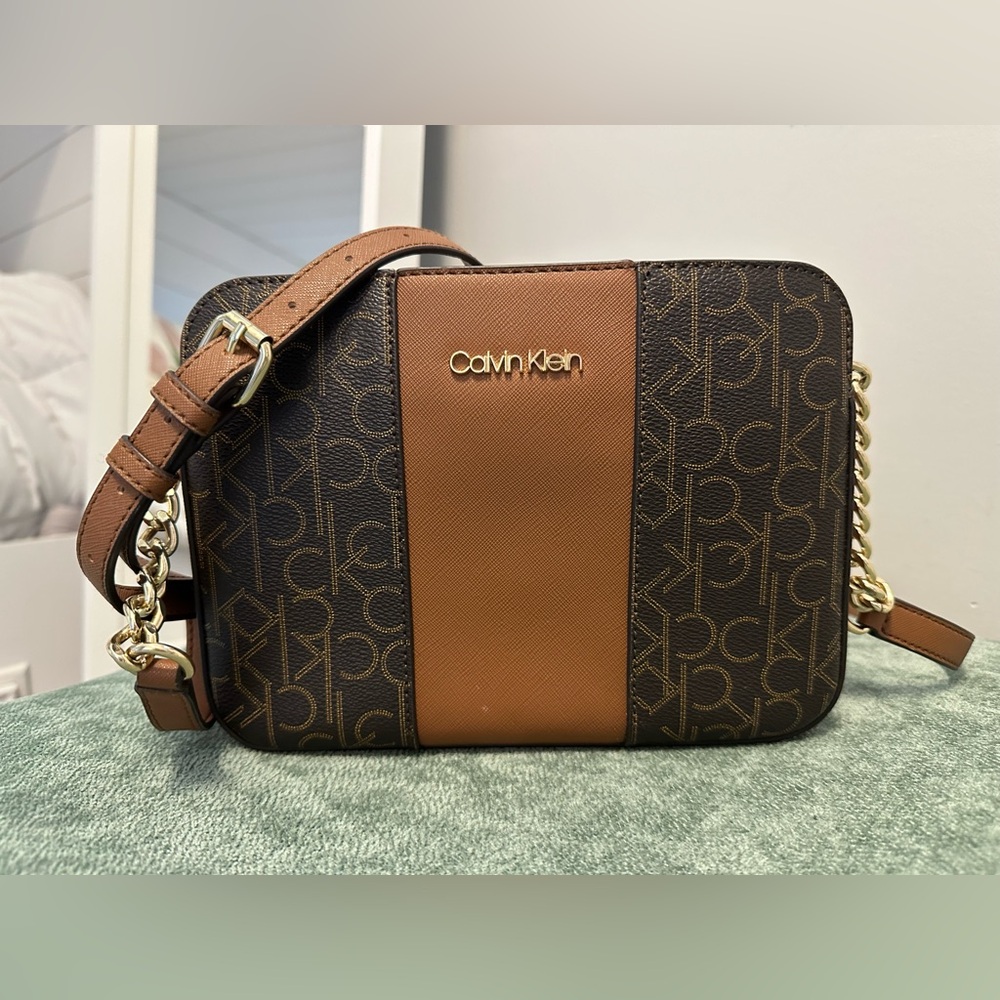 Neutral Brown Calvin Klein Crossbody Purse